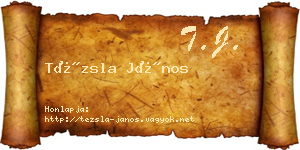 Tézsla János névjegykártya
